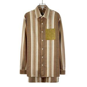 Loewe Color-block striped wool shirt